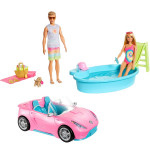 Набор - Барби, Кен, бассейн и кабриолет